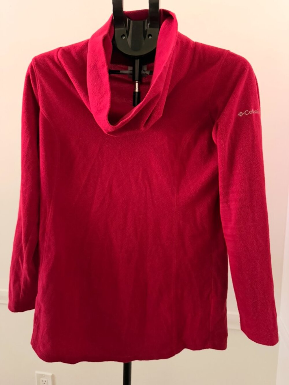 Columbia Red Fleece Long Sleeve Sweater Size S